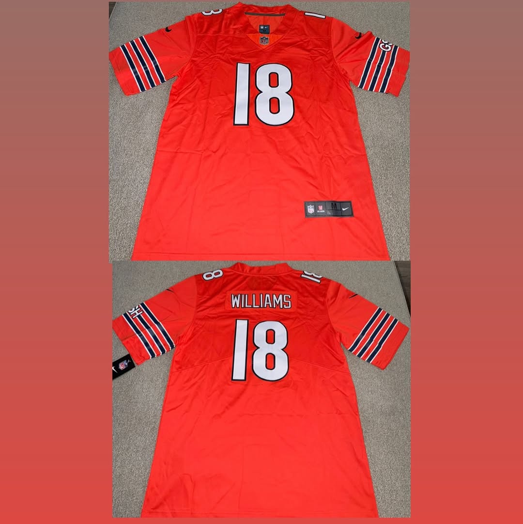 Chicago Bears Caleb Williams Orange Jersey