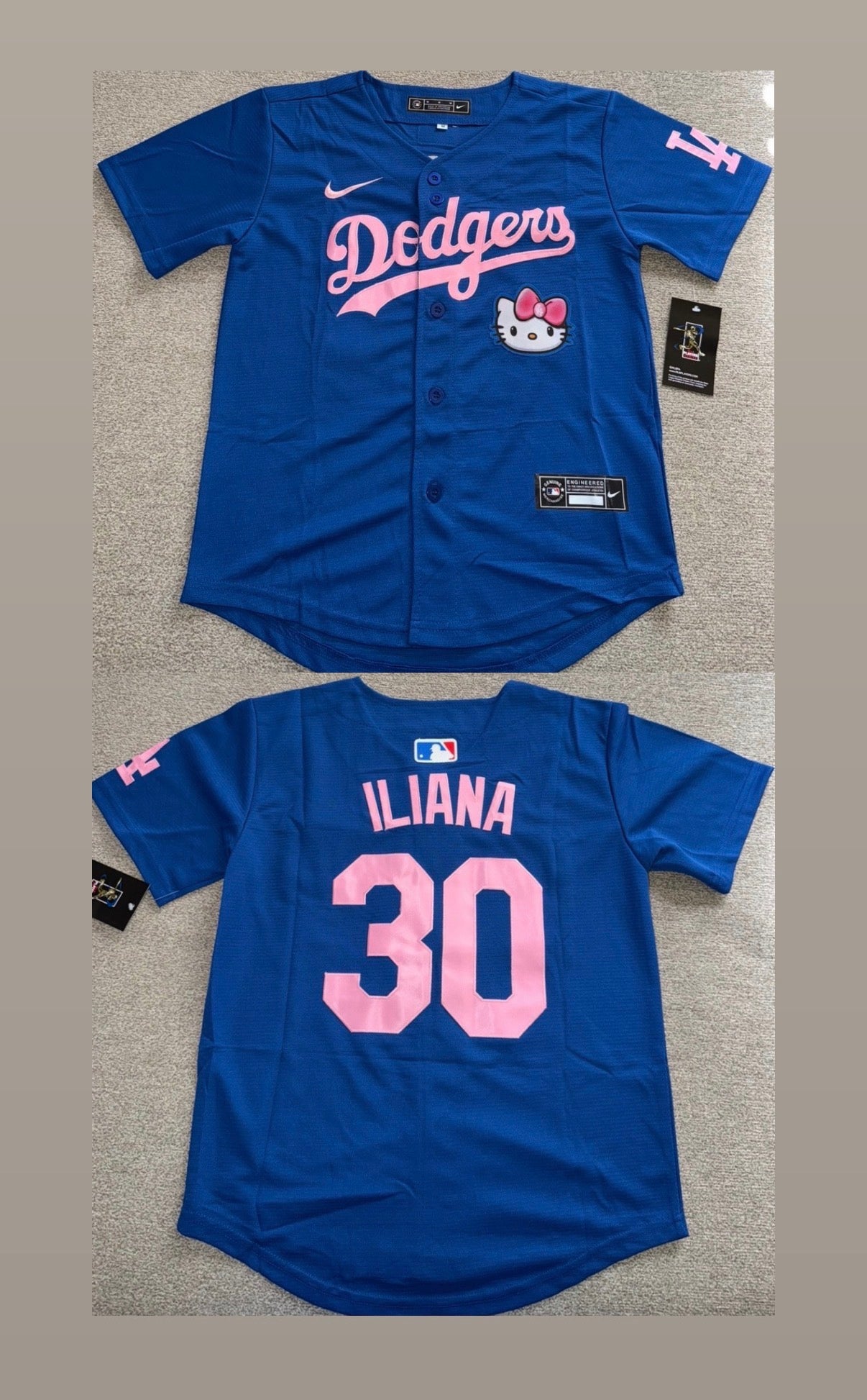 Dodgers Pink Text Iliana Jersey