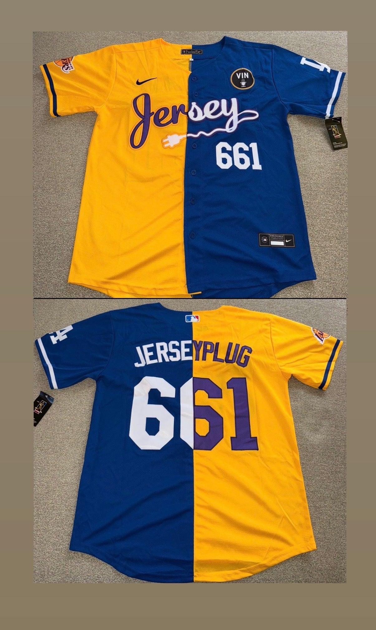 Custom Los Angeles Jersey Plug 661 Baseball Jersey