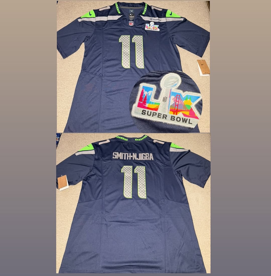 Seattle Seahawks Superbowl Jaxxon Smith-Nnjigba Jersey