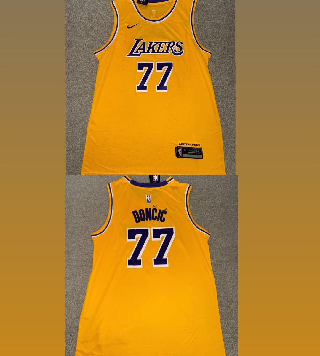 Los Angeles Lakers Classic Gold Luka Doncic Jersey