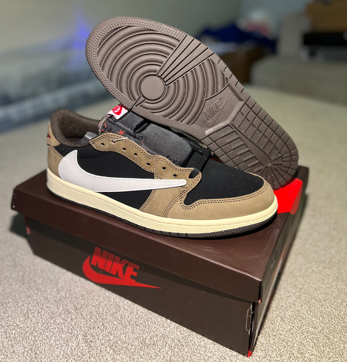 Adult Travis Scott Mocha Low Jordan 1s