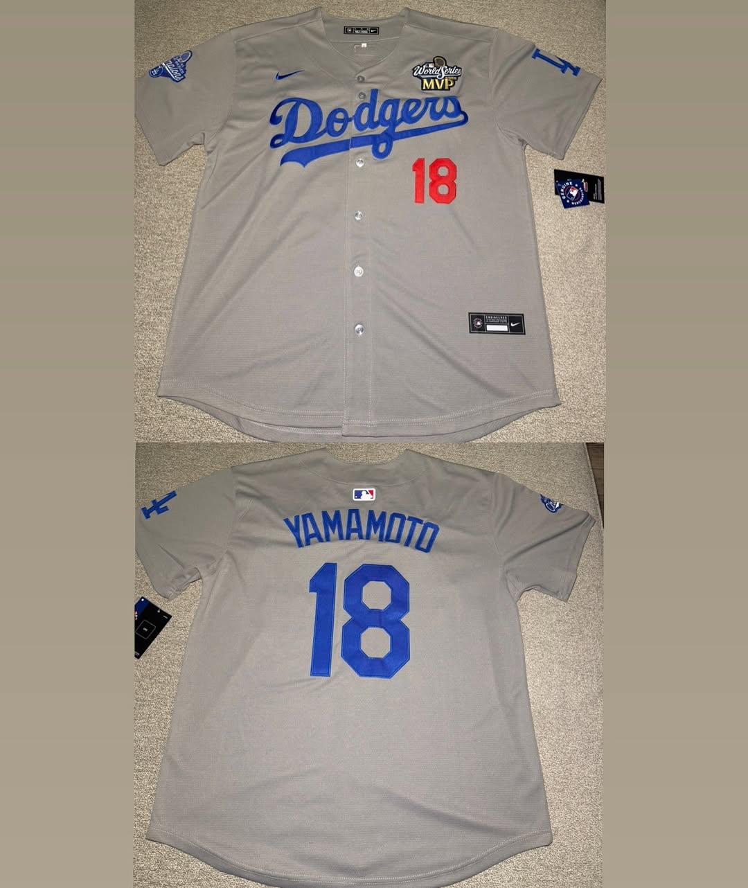 Los Angeles Dodgers Yamamoto Classic Grey Jersey